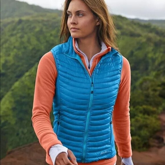 Eddie Bauer Goose Down First Ascent Vest, Blue M - Stormdown 800, Microtherm - Picture 1 of 11